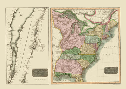 Historic Nautical Map - Saint Laurence River United States Canada - Thomson 1817 - 23 x 32 - Vintage Wall Art