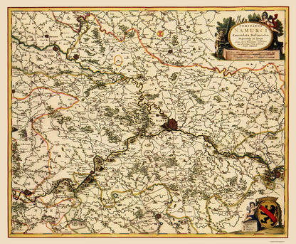 Historic Map - Namur Province Belgium - Visscher 1685 - 23 x 27.89 - Vintage Wall Art