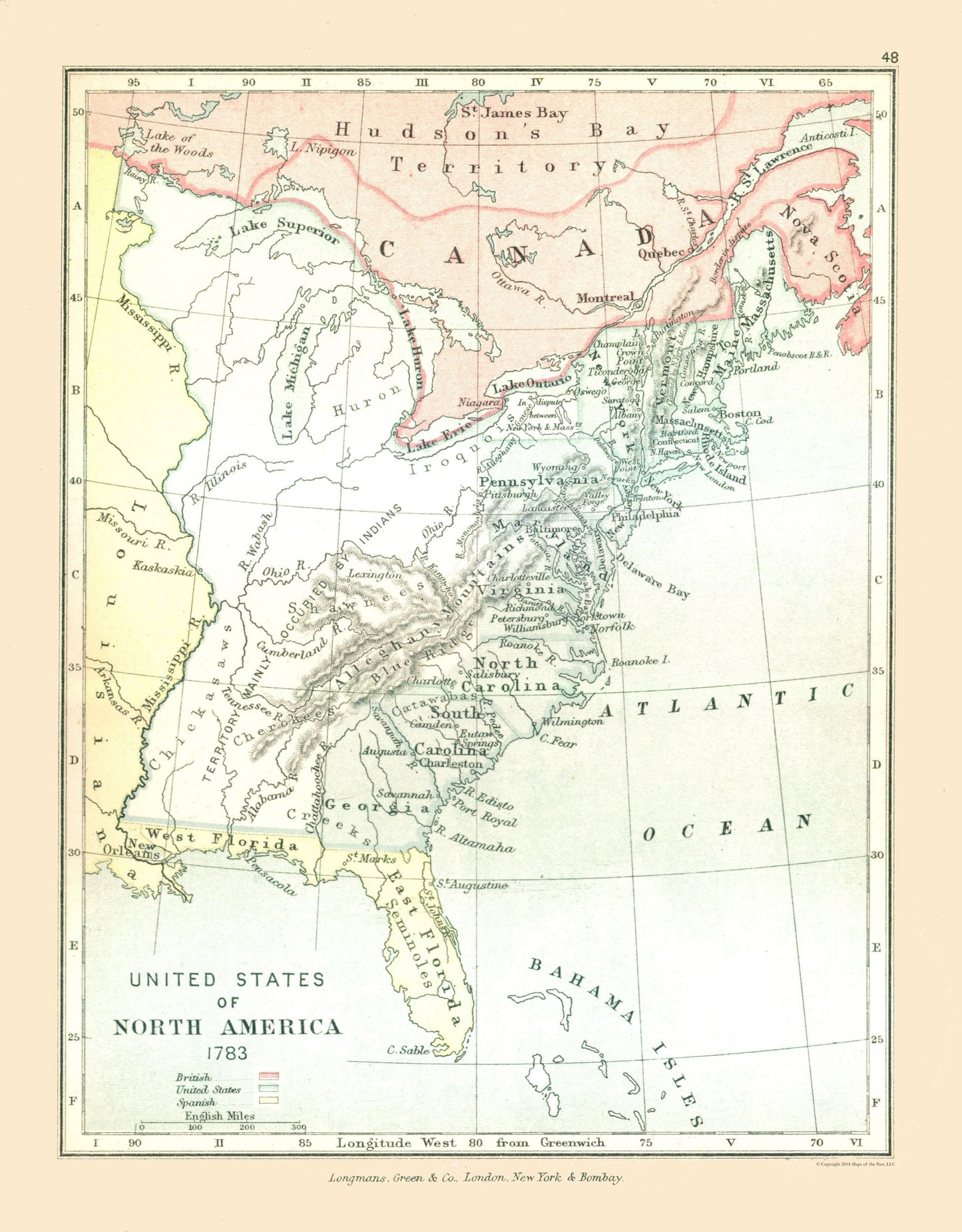 Historic Map - United States Canada 1783 - Gardiner 1902 - 23 x 29.45 - Vintage Wall Art