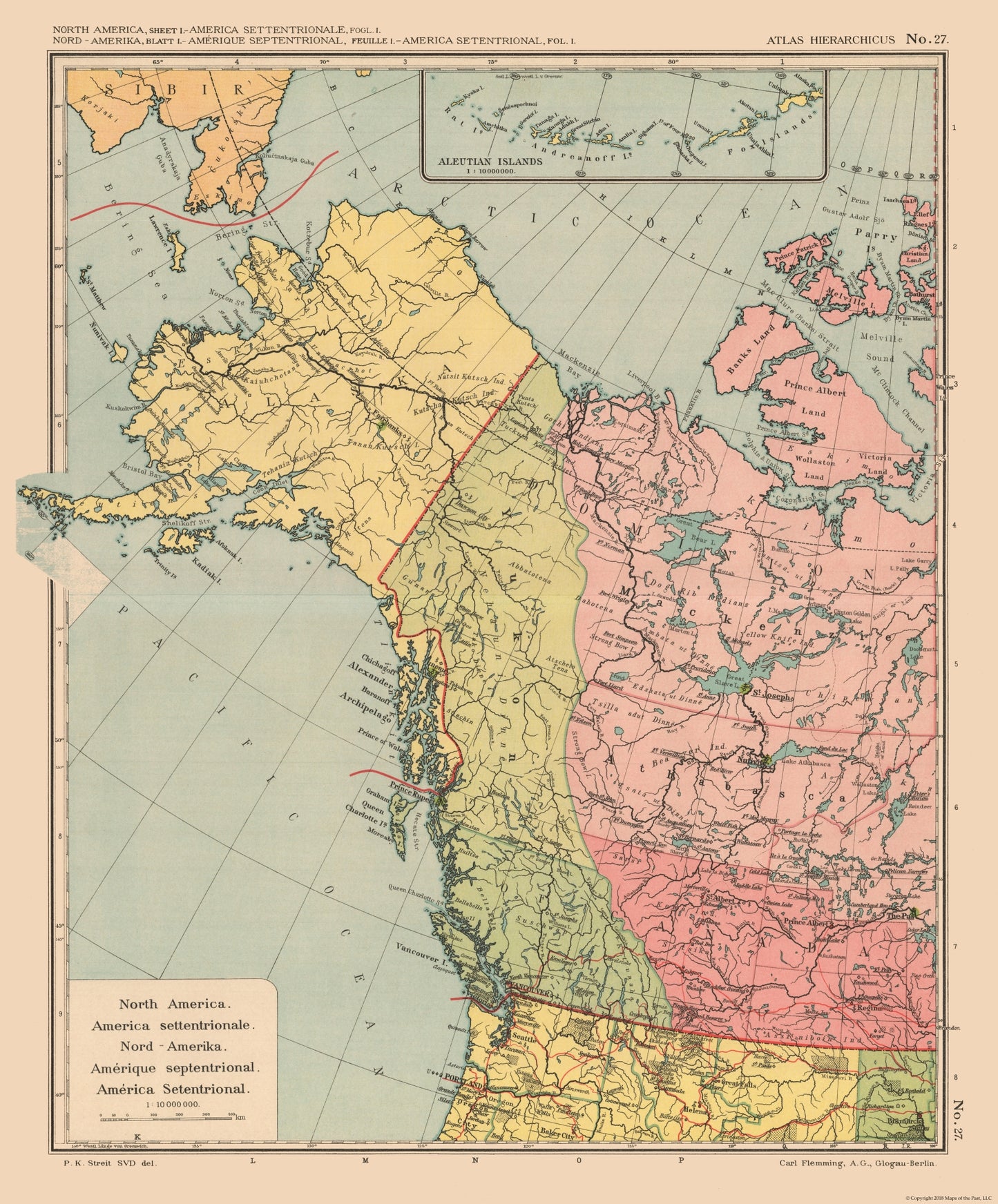 Historic Map - Canada United States - Streit 1913 - 23 x 27.76 - Vintage Wall Art