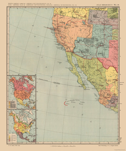 Historic Map - United States Mexico - Streit 1913 - 23 x 27.57 - Vintage Wall Art