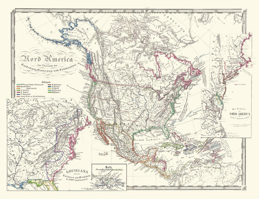 Historic Map - United States Mexico Canada - Spruner 1855 - 30.02 x 23 - Vintage Wall Art