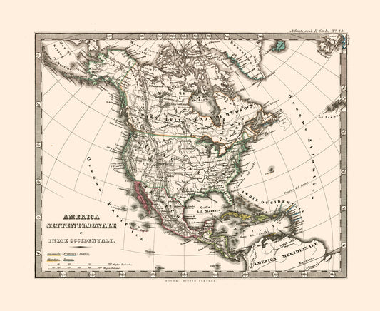 Historic Map - North America - Perthes 1870 - 28.10 x 23 - Vintage Wall Art