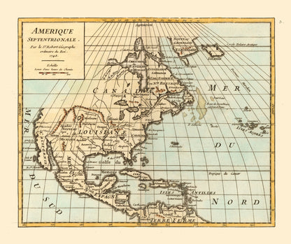 Historic Map - North America - Robert 1748 - 27.45 x 23 - Vintage Wall Art