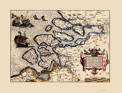 Historic Map - Holland Netherlands - Ortelius 1573 - 23 x 30.12 - Vintage Wall Art