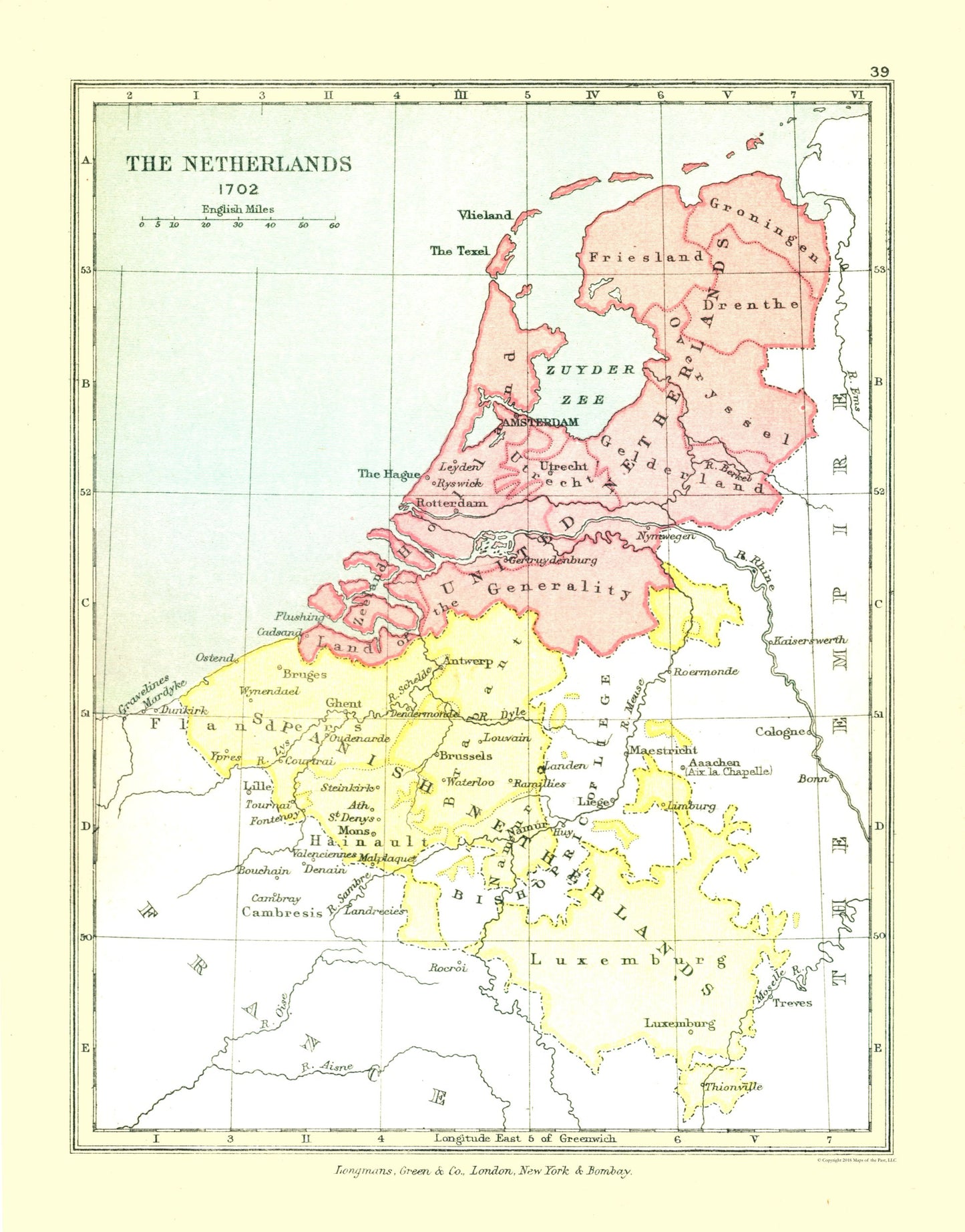 Historic Map - Netherlands 1702 - Gardiner 1902 - 23 x 29.37 - Vintage Wall Art