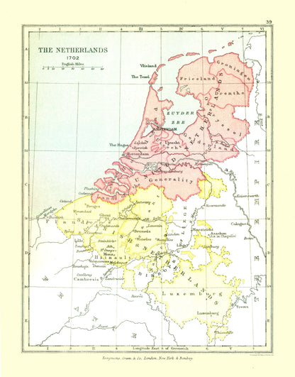 Historic Map - Netherlands 1702 - Gardiner 1902 - 23 x 29.37 - Vintage Wall Art