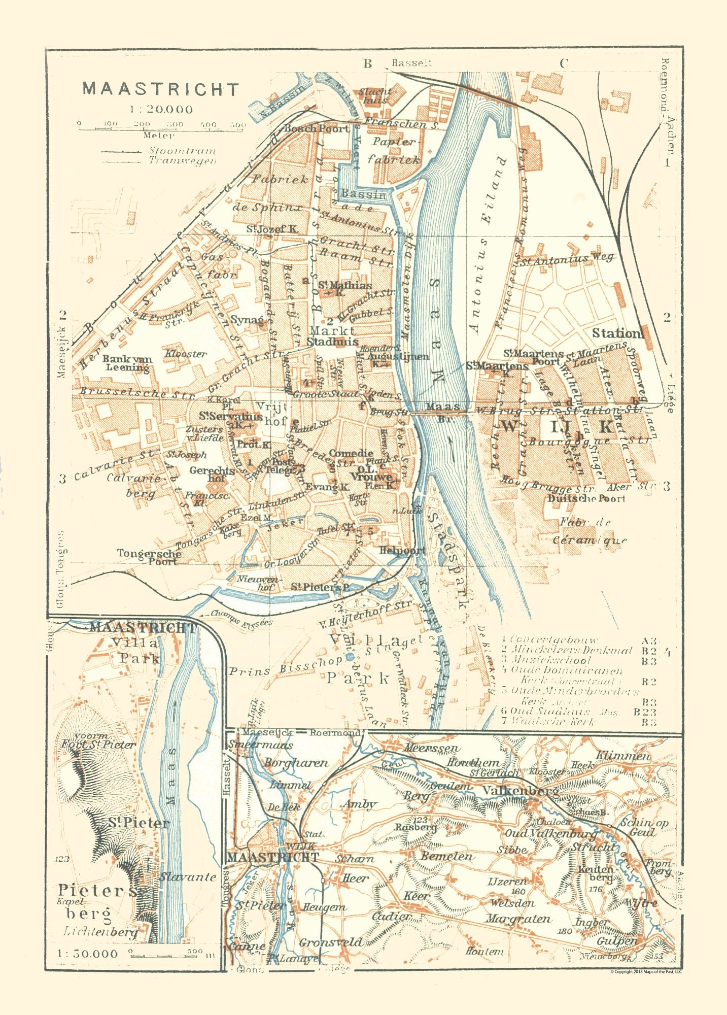 Historic Map - Maastricht Netherlands - Baedeker 1910 - 23 x 32.09 - V ...