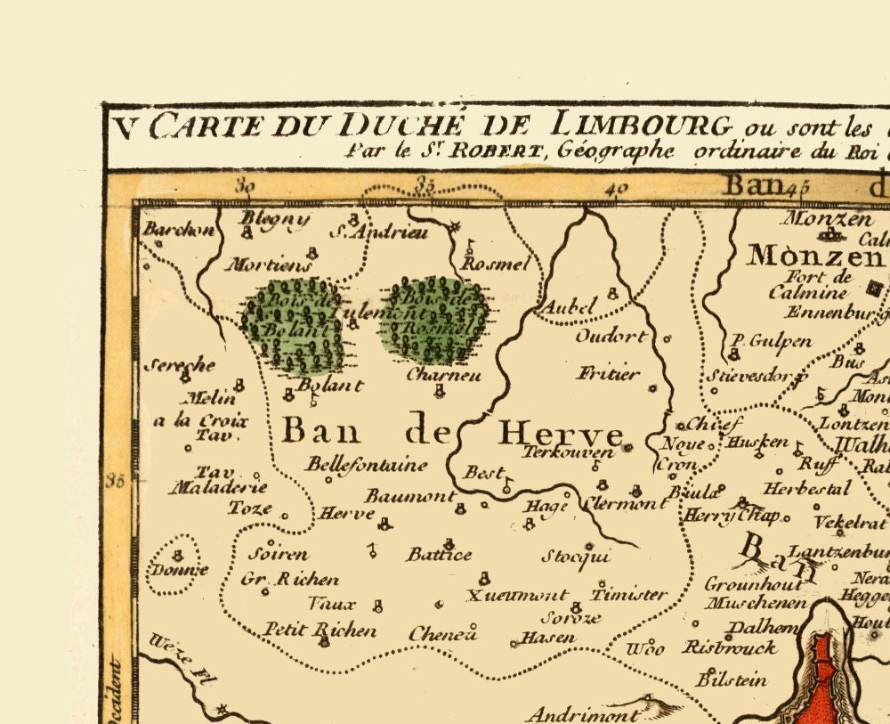 Historic Map - Limburg Netherlands - Robert 1748 - 28.28 x 23 - Vintage Wall Art