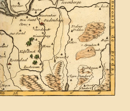 Historic Map - Environs Bergen op Zoom Netherlands - Robert 1748 - 26.94 x 23 - Vintage Wall Art