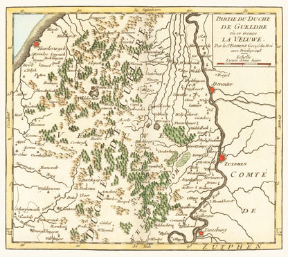 Historic Map - Gelderland Province Netherlands - Robert 1748 - 25.82 x 23 - Vintage Wall Art