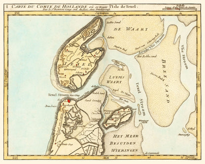 Historic Map - Texel Island Netherlands - Robert 1748 - 28.84 x 23 - Vintage Wall Art