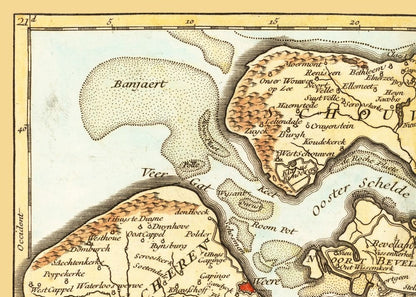 Historic Map - Zeeland Province Netherlands - Robert 1748 - 32.26 x 23 - Vintage Wall Art