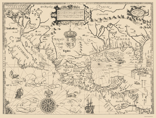 Historic Map - North America - Tatton 1616 - 23 x 30.25 - Vintage Wall Art