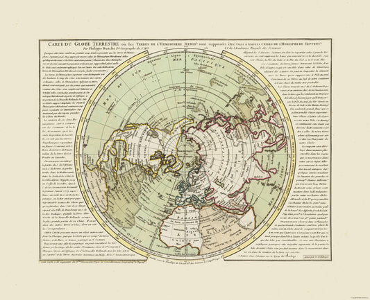 Historic Map - North Pole - Buache 1746 - 28.34 x 23 - Vintage Wall Art