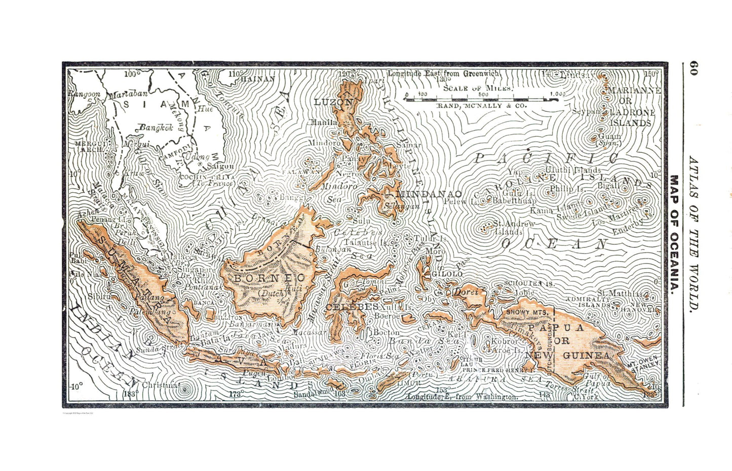 Historic Map - Oceania - Alden 1886 - 35.71 x 23 - Vintage Wall Art