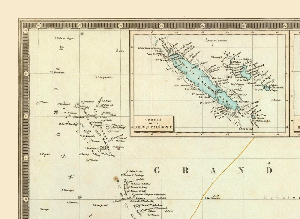 Historic Map - Oceania - Garnier 1860 - 31.51 x 23 - Vintage Wall Art