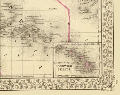 Historic Map - Oceania Island Groups - Mitchell 1879 - 29.11 x 23 - Vintage Wall Art