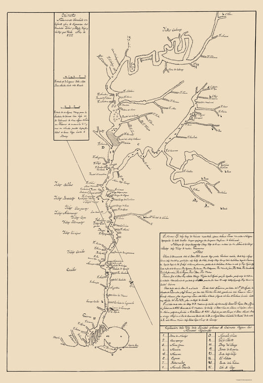 Historic Nautical Map - Orinoco River Venezuela Colombia - Humboldt 1732 - 23 x 33 - Vintage Wall Art