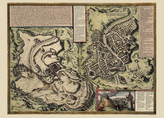 Historic Map - Jerusalem Israel - Hogenberg 1575 - 32 x 23 - Vintage Wall Art