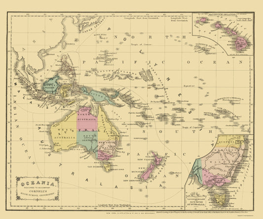 Historic Map - Oceania - Appleton 1856 - 23 x 27.58 - Vintage Wall Art