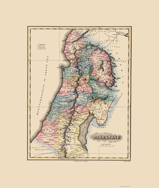 Historic Map - Palestine Israel - Lucas 1823 - 23 x 27.24 - Vintage Wall Art