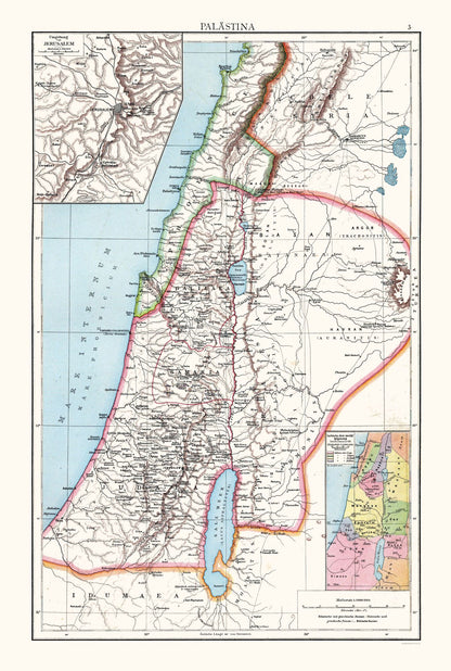 Historic Map - Palestine Israel - Droysen 1886 - 23 x 34.14 - Vintage Wall Art