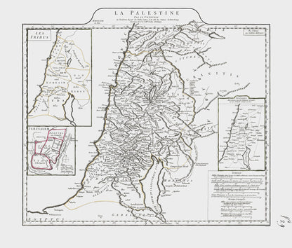 Historic Map - Palestine Israel - D'Anville 1799 - 26.99 x 23 - Vintage Wall Art