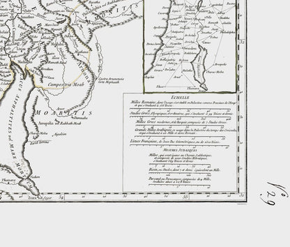 Historic Map - Palestine Israel - D'Anville 1799 - 26.99 x 23 - Vintage Wall Art