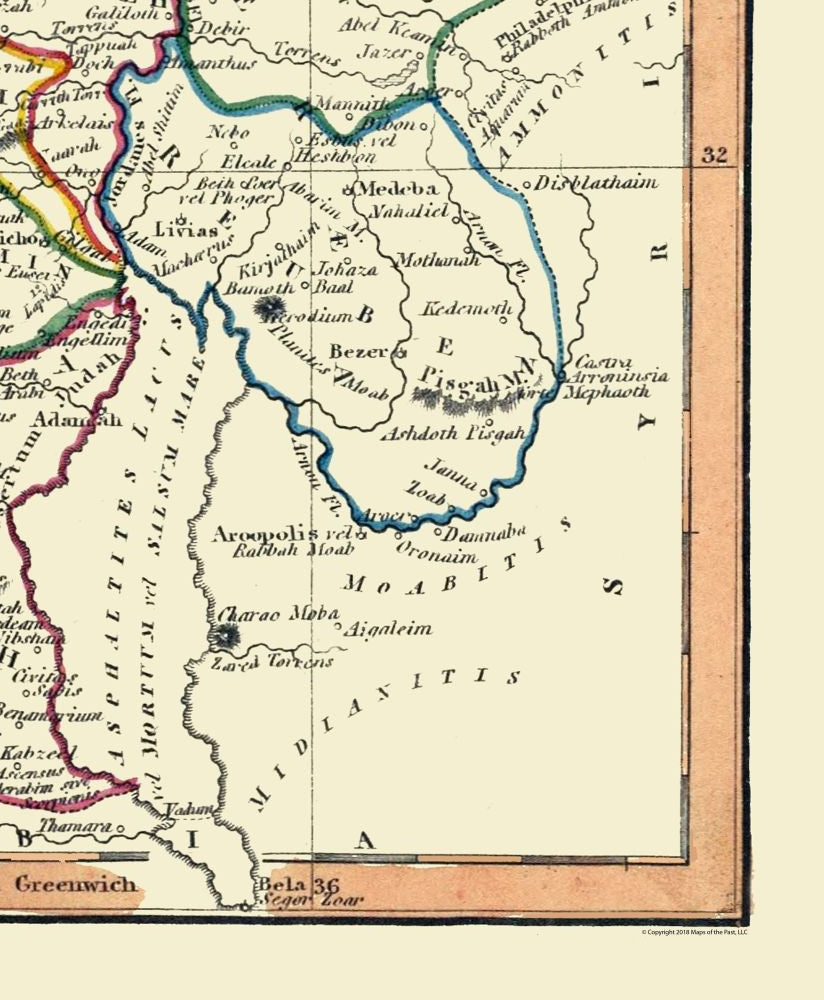 Historic Map - Palestine Israel - Fenner 1830 - 23 x 27.89 - Vintage Wall Art