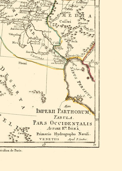 Historic Map - Parthian Empire - Santini 1794 - 23 x 32.05 - Vintage Wall Art