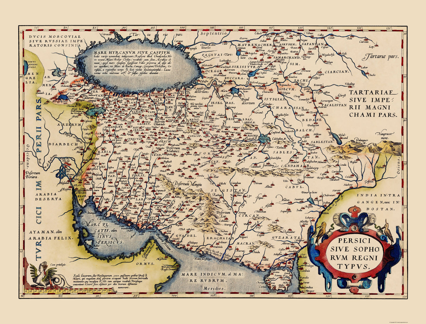 Historic Map - Persian Empire Middle East - Ortelius 1570 - 23 x 30.18 - Vintage Wall Art