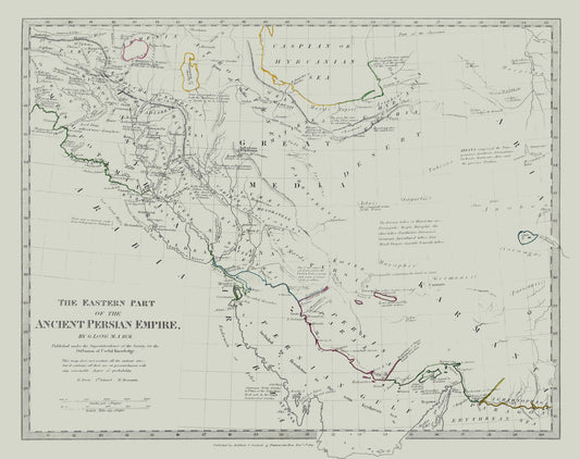 Historic Map - Persian Empire Eastern - Long 1831 - 29.04 x 23 - Vintage Wall Art