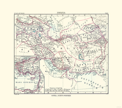 Historic Map - Persia - Perthes 1896 - 25.78 x 23 - Vintage Wall Art