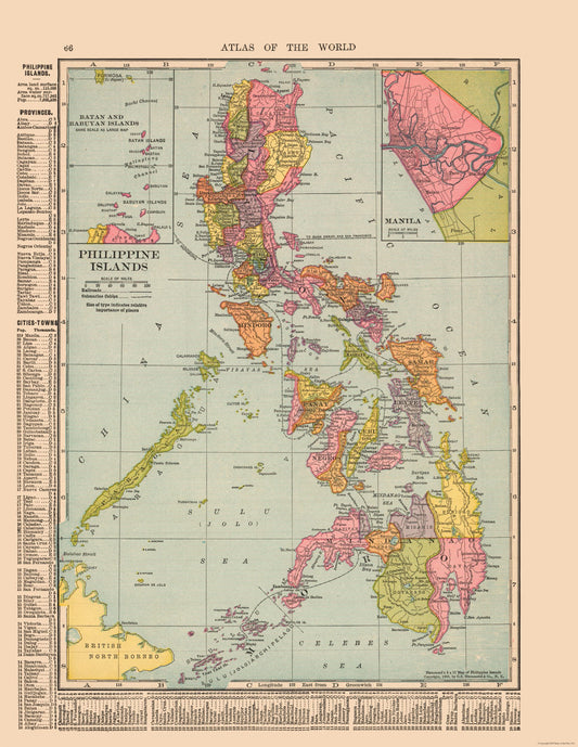 Historic Map - Philippine Islands - Hammond 1910 - 23 x 29.75 - Vintage Wall Art