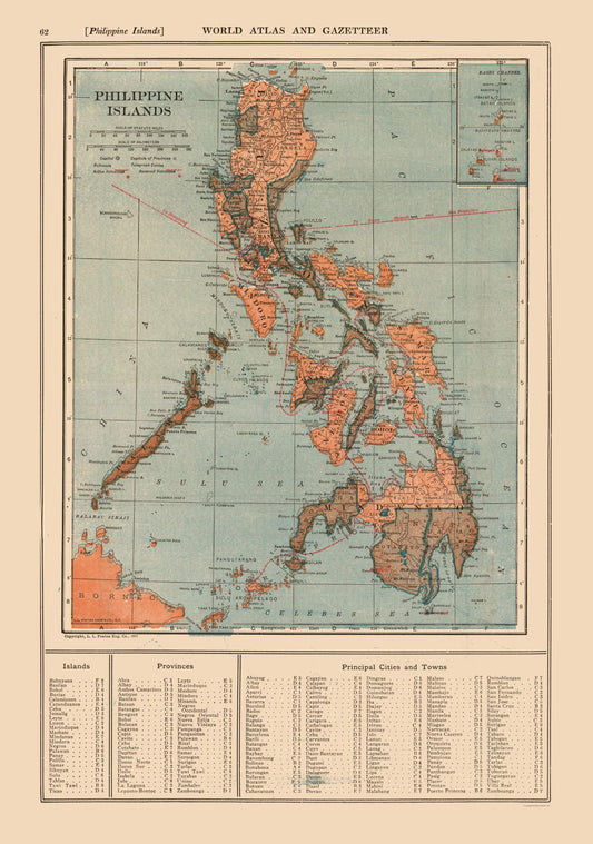 Historic Map - Philippine Islands - Reynold 1921 - 23 x 32.76 - Vintage Wall Art