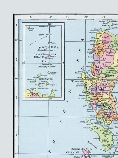 Historic Map - Philippines - Hammond - 23 x 30.65 - Vintage Wall Art