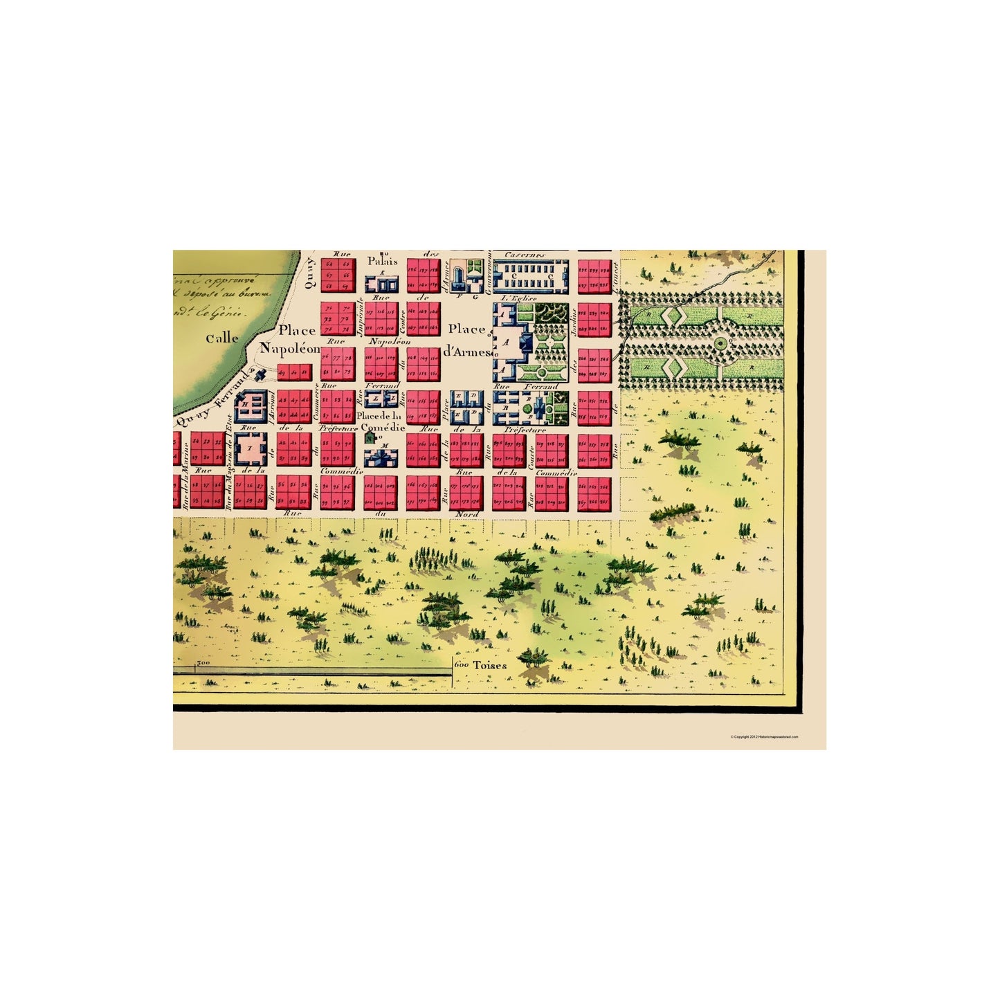 Historic Map - Port Napoleon Dominican Republic - Bron 1807 - 23 x 30 - Vintage Wall Art