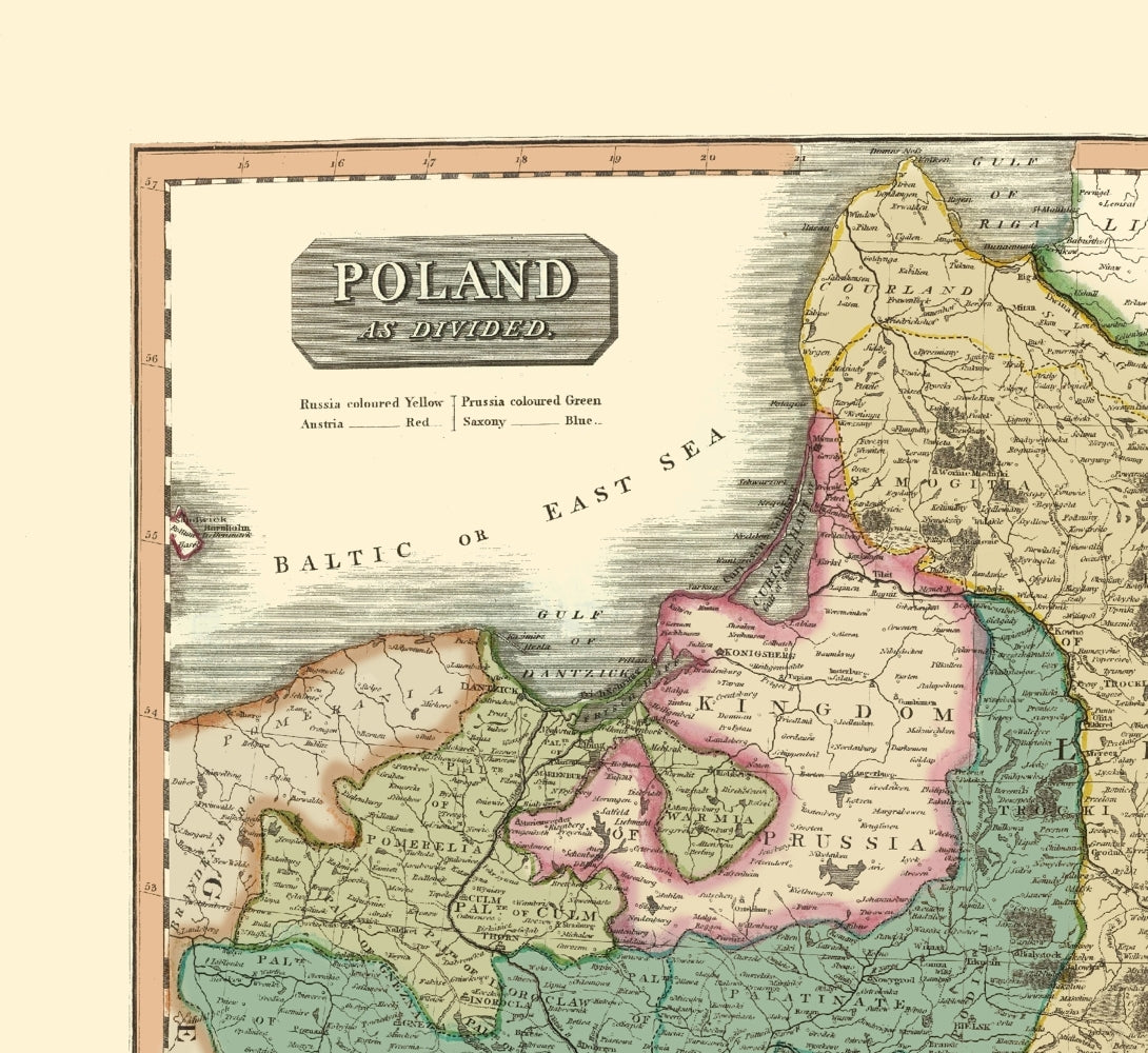 Historic Map - Poland - Thomson 1817 - 23 x 25.07 - Vintage Wall Art