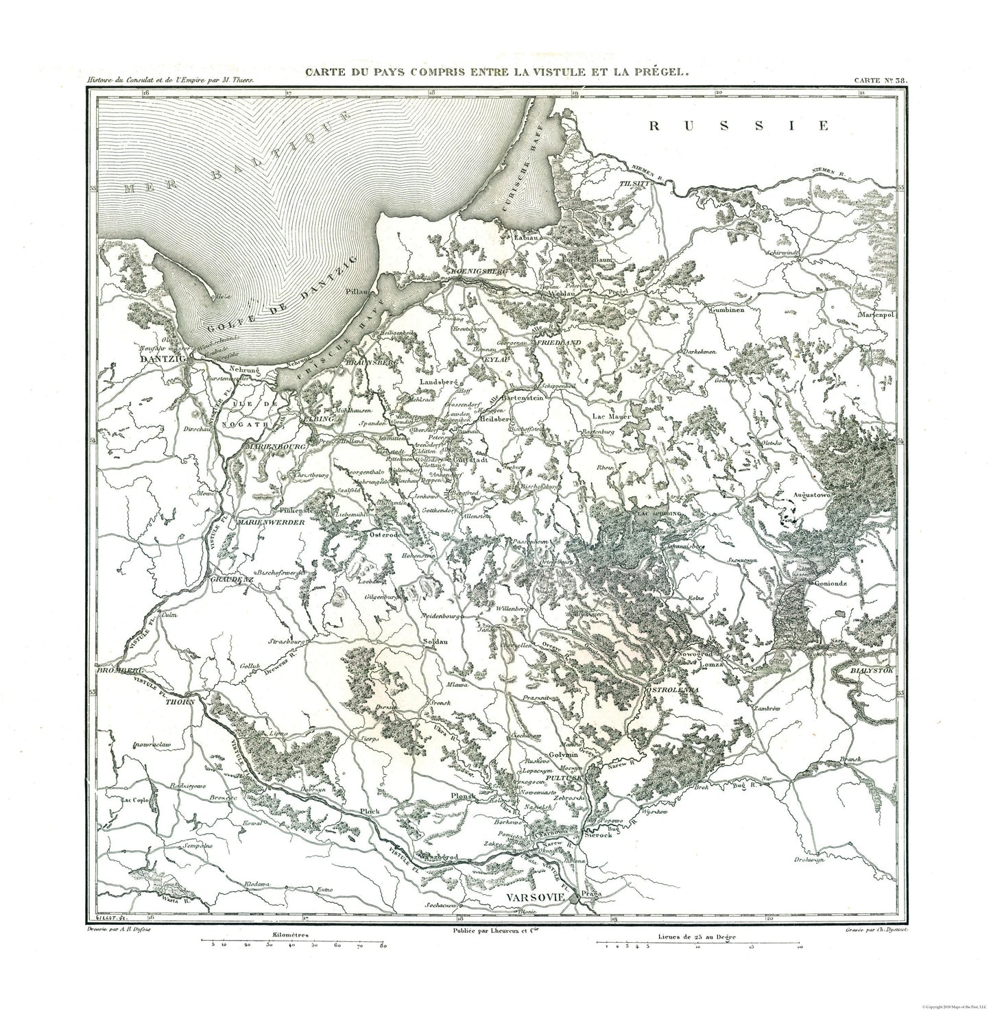 Historic Map - Poland - Thiers 1866 - 23 x 23.49 - Vintage Wall Art