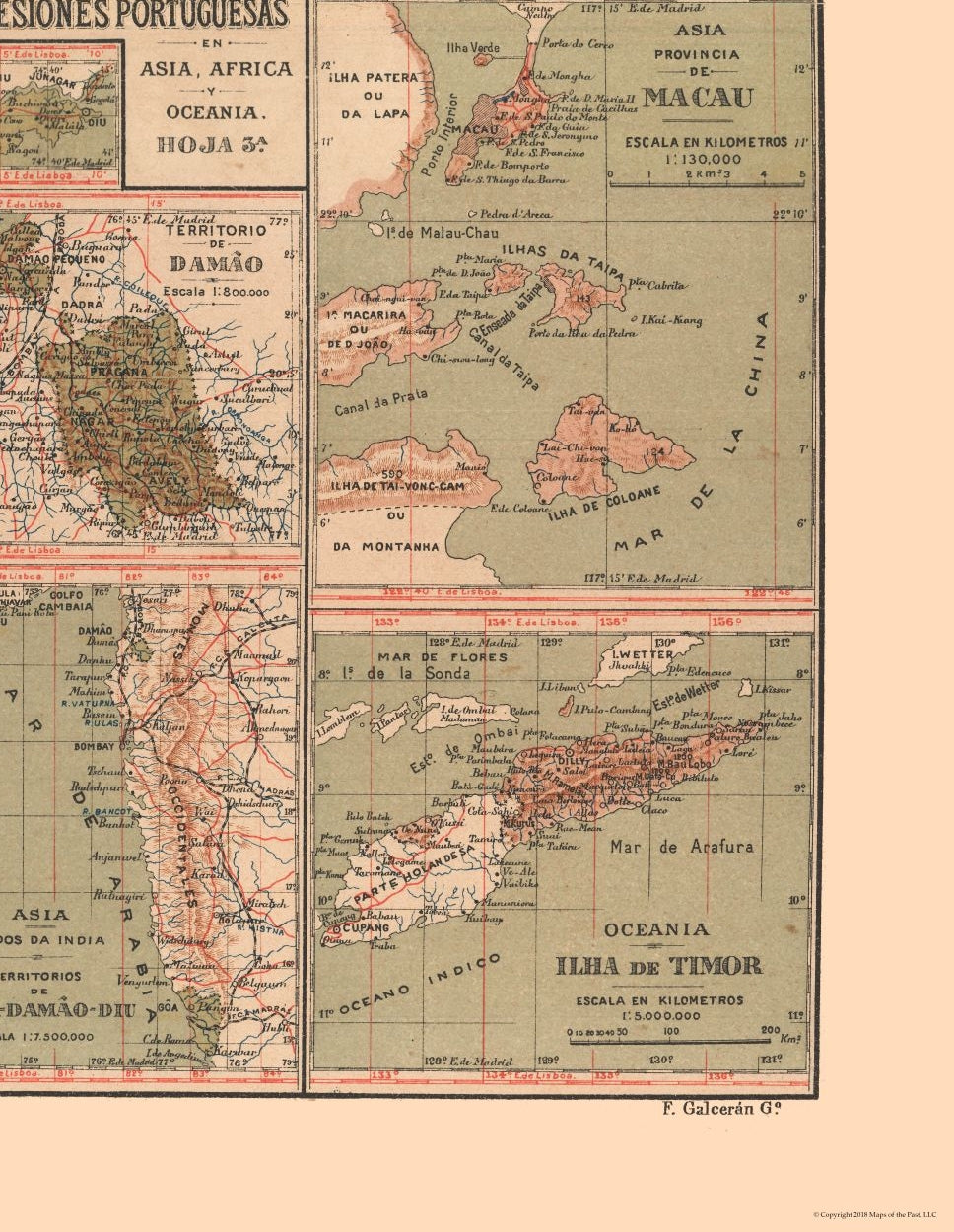 Historic Map - Guinea Portuguese Possessions - Martine 1904 - 23 x 29.71 - Vintage Wall Art