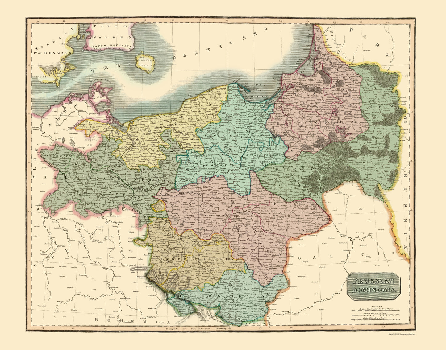 Historic Map - Prussia Germany - Thomson 1817 - 23 x 29.29 - Vintage Wall Art