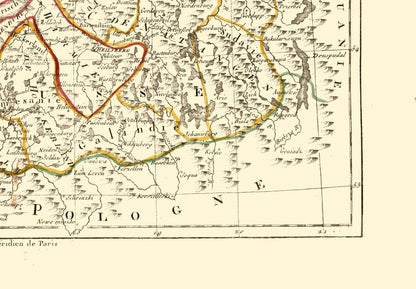 Historic Map - Prussia Kingdom - Santini 1794 - 33.09 x 23 - Vintage Wall Art