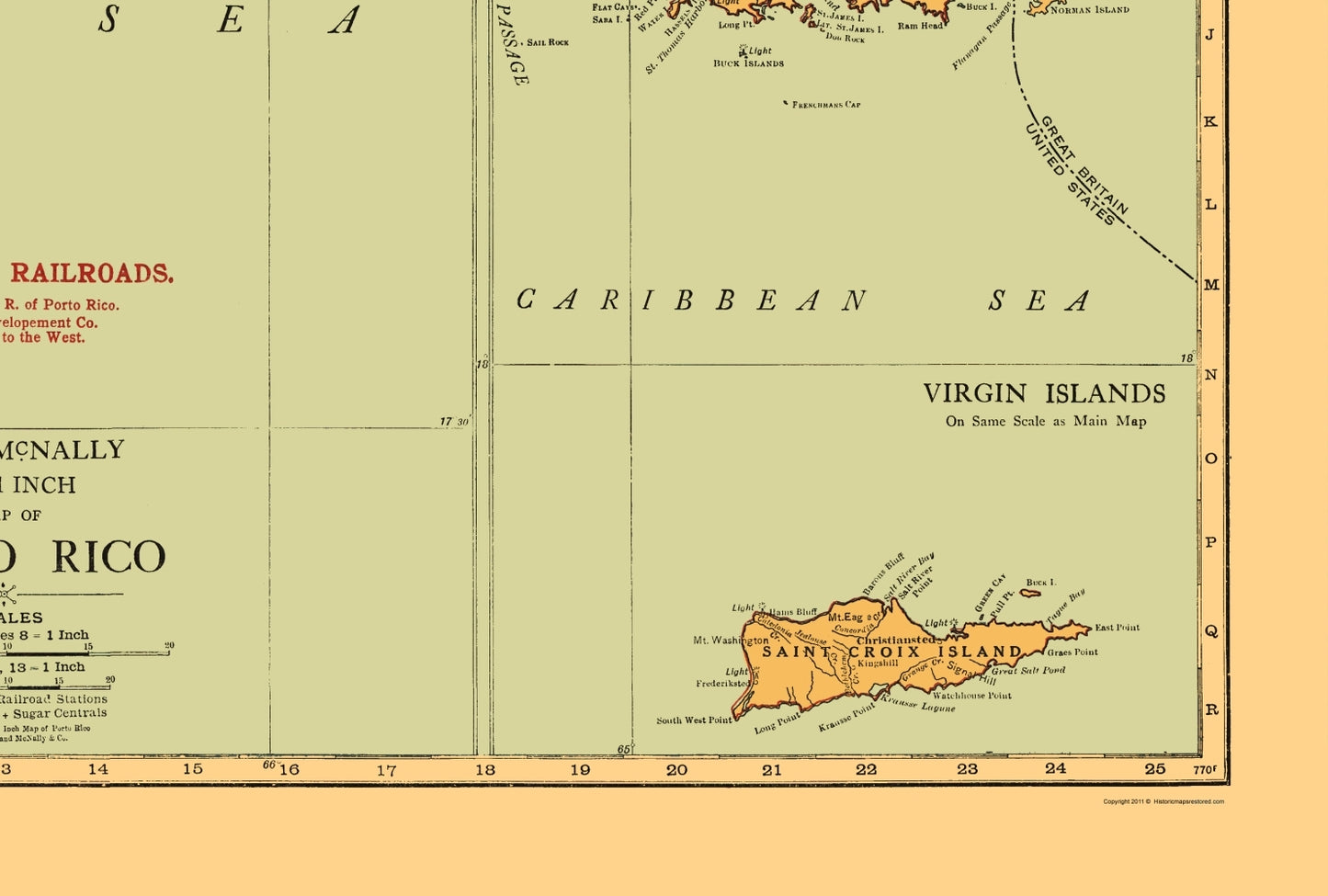 Historic Map - Puerto Rico - Rand McNally 1921 - 23 x 34.09 - Vintage Wall Art