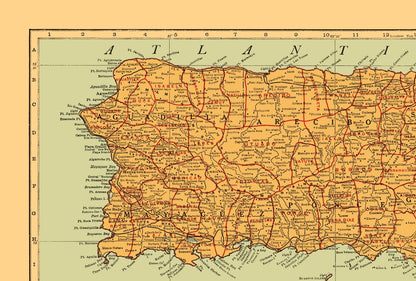 Historic Map - Puerto Rico - Rand McNally 1921 - 23 x 34.09 - Vintage Wall Art