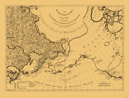 Historic Map - Russian Discoveries - Jefferys 1776 - 30.08 x 23 - Vintage Wall Art