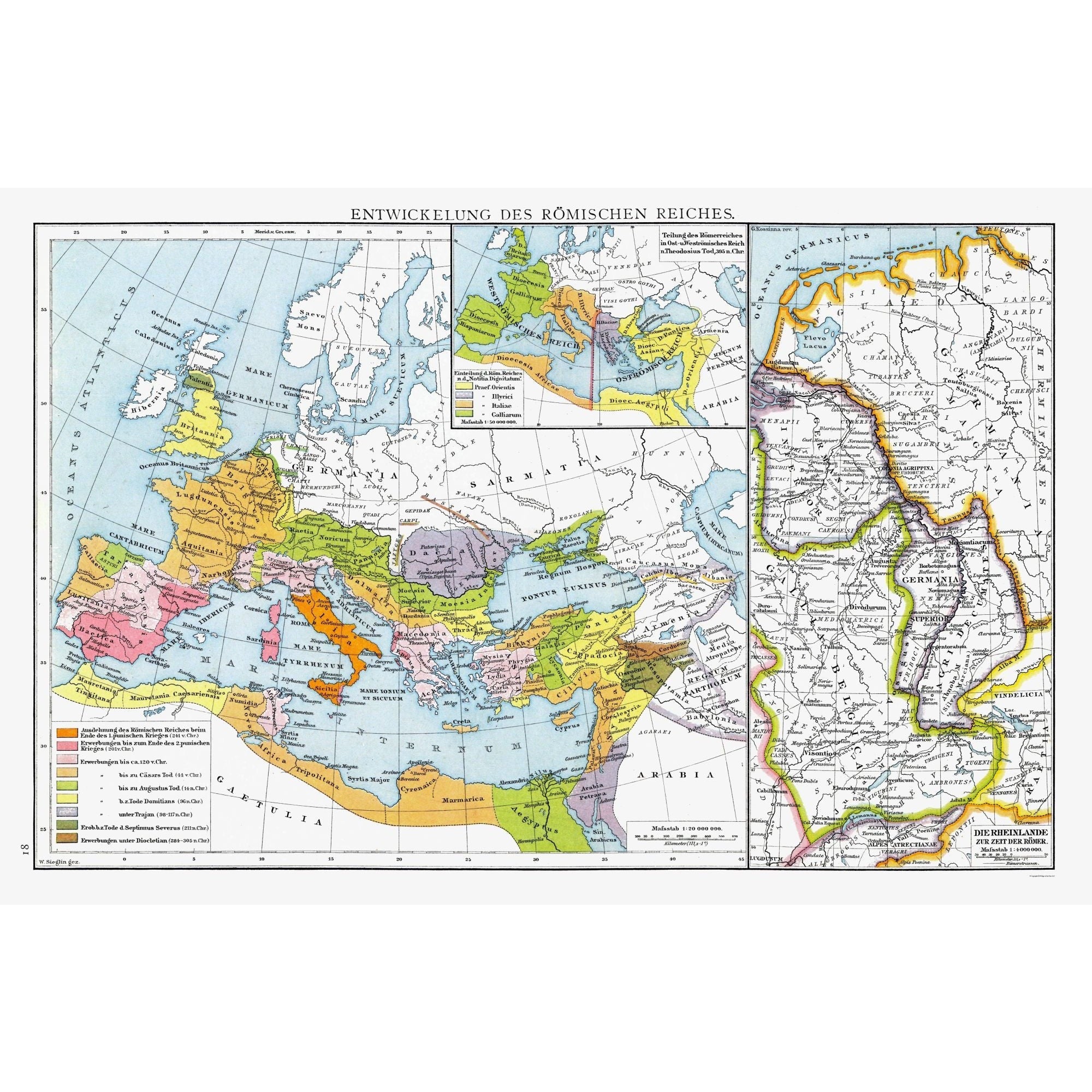 Map Made By Rome Historic Map - Roman Empire - Droysen 1886 - 35.02 x 23 - Vintage Wall ...