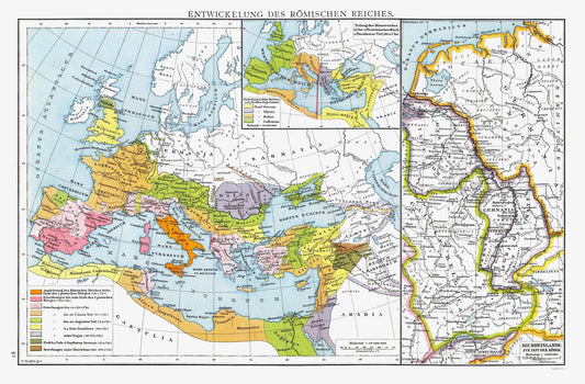 Historic Map - Roman Empire - Droysen 1886 - 35.02 x 23 - Vintage Wall Art