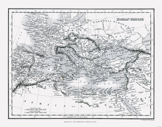 Historic Map - Roman Empire - Oxford 1828 - 29.31 x 23 - Vintage Wall Art