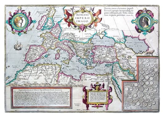 Historic Map - Europe Roman Empire - Ortelius 1570 - 32.31 x 23 - Vintage Wall Art